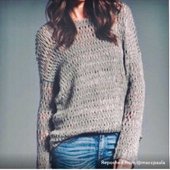 Vince Open Knit Gray Boatneck Sweater Wmn’s Sz XS - Picture 8 of 9